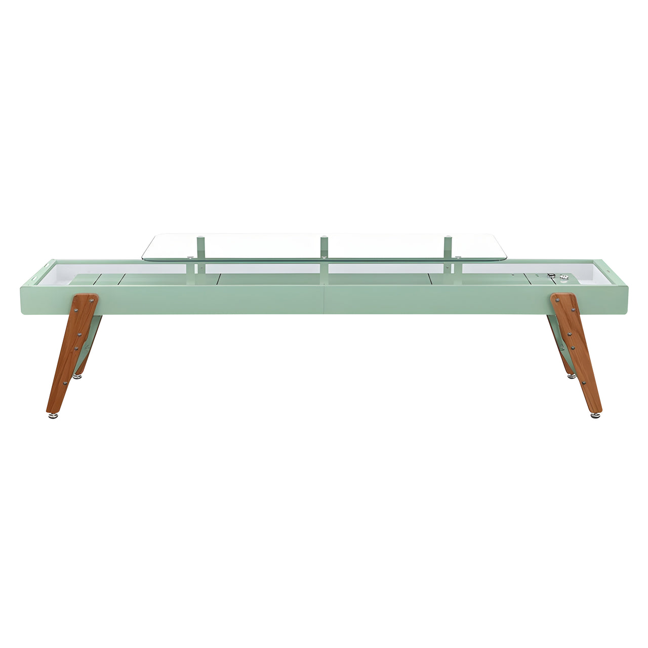 Track Dining Shuffleboard: 14 Feet + Warm Sage + Snow Lining