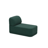 Cube Sofa Modules: Slim Lounge + Boucle Forest Green
