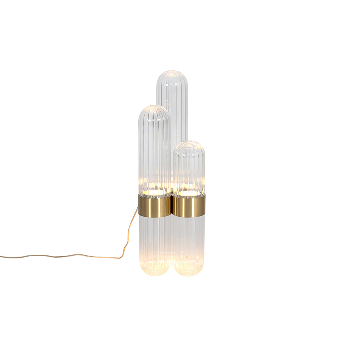 Cactus Table Lamp: Transparent + Brass Polished
