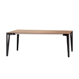 Decapo Dining Table: Small + Canaletto Walnut + Black Oak