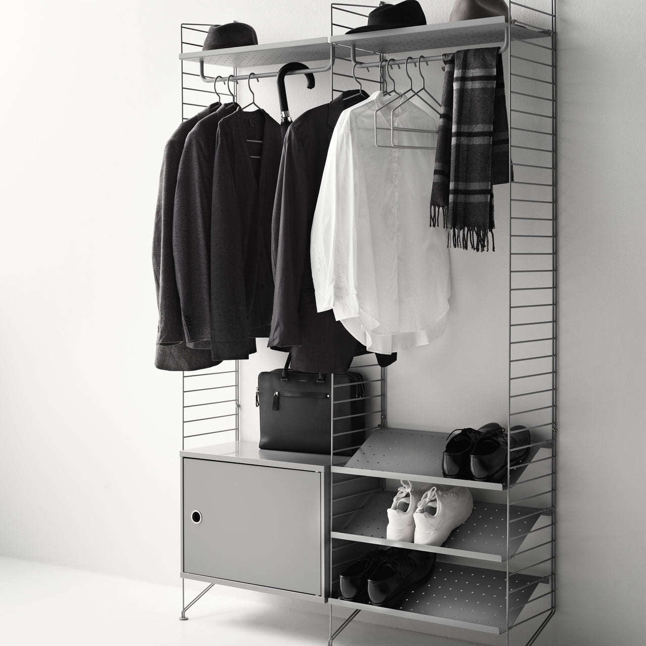 String Shoe Shelf - White - 78x30x10