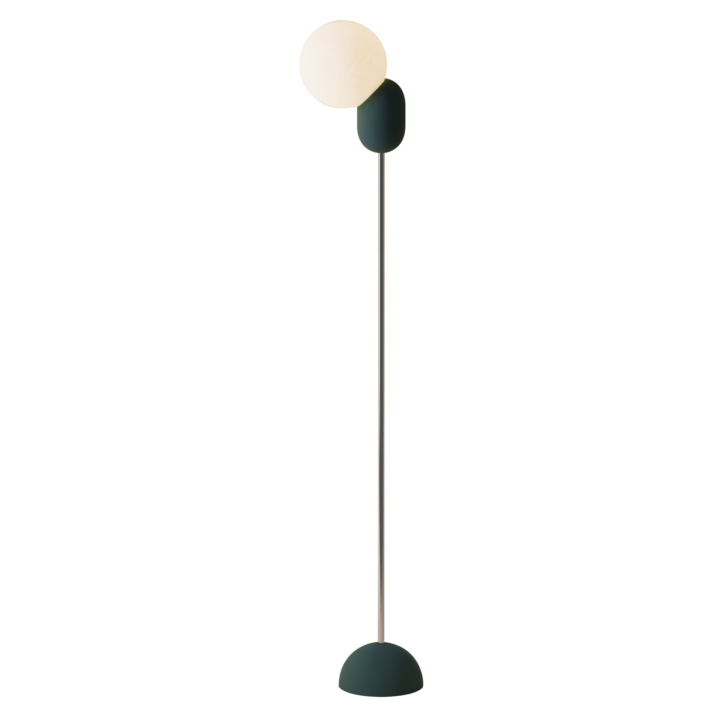 Cantilever Floor Light: Spruce + Chrome