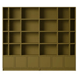 Stacked Storage System: Bookcase - Quick Ship + Configuration 1  + Brown Green