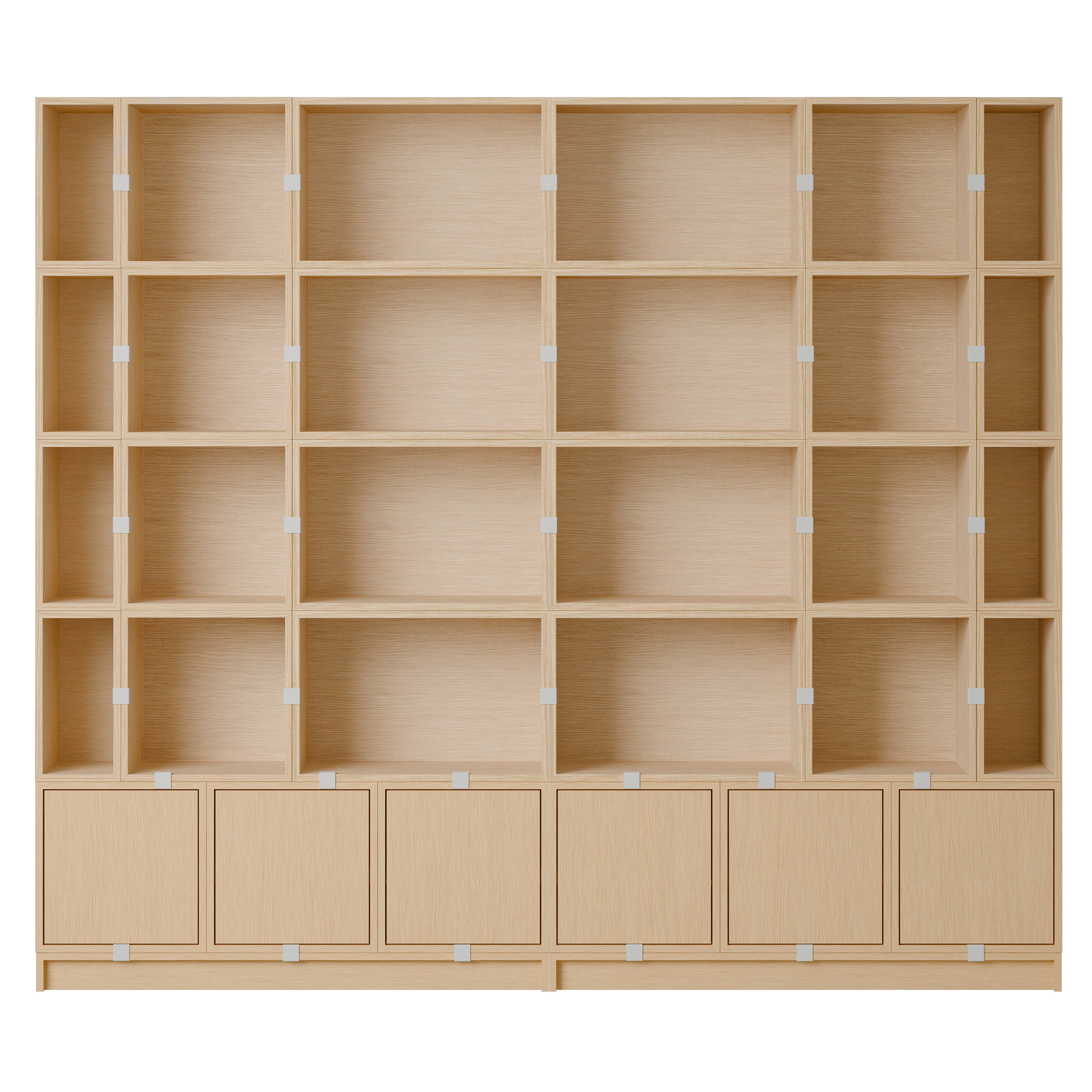 Stacked Storage System: Bookcase - Quick Ship + Configuration 1  + Oak