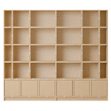 Stacked Storage System: Bookcase - Quick Ship + Configuration 1  + Oak