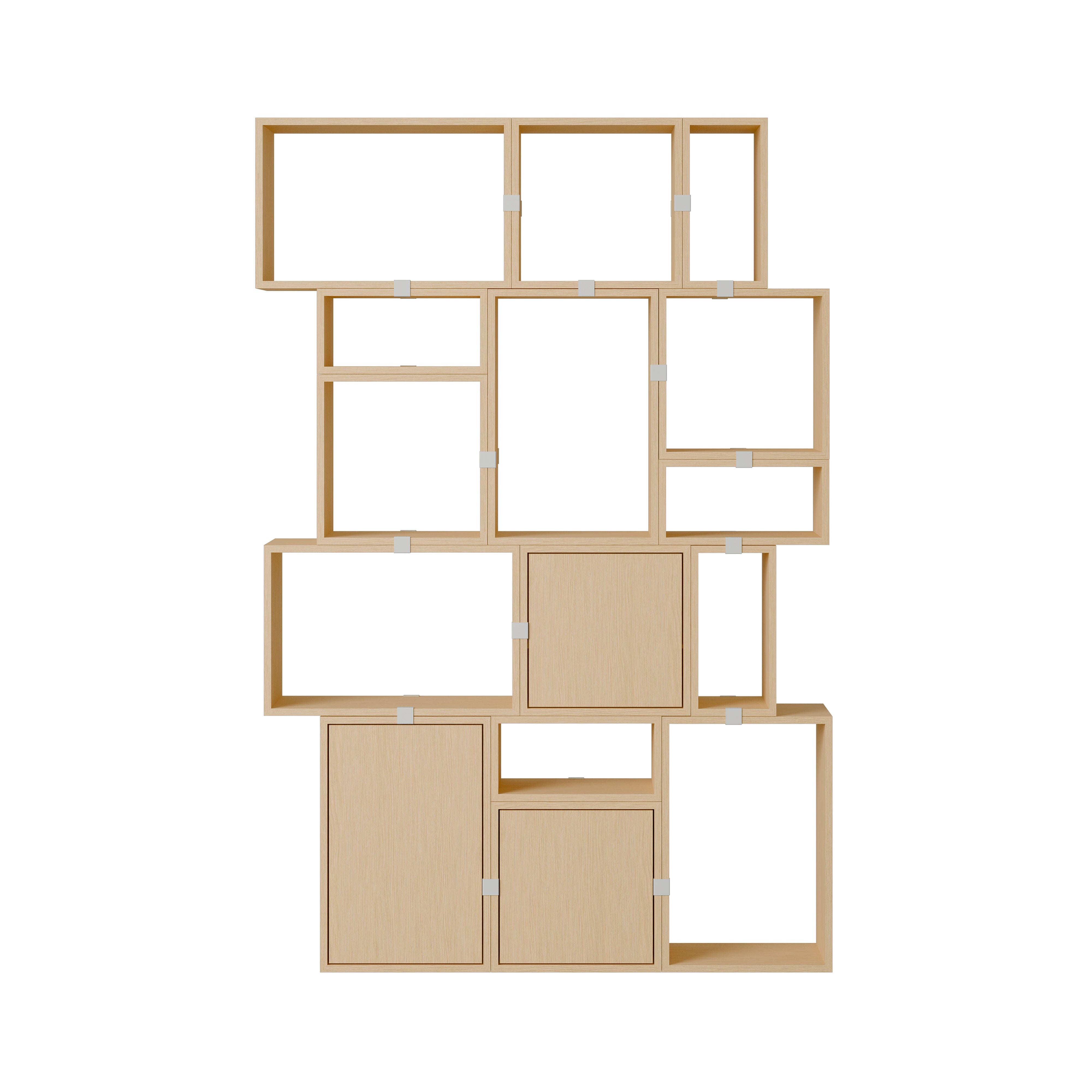 Stacked Storage System: Bookcase - Quick Ship + Configuration 2  + Oak