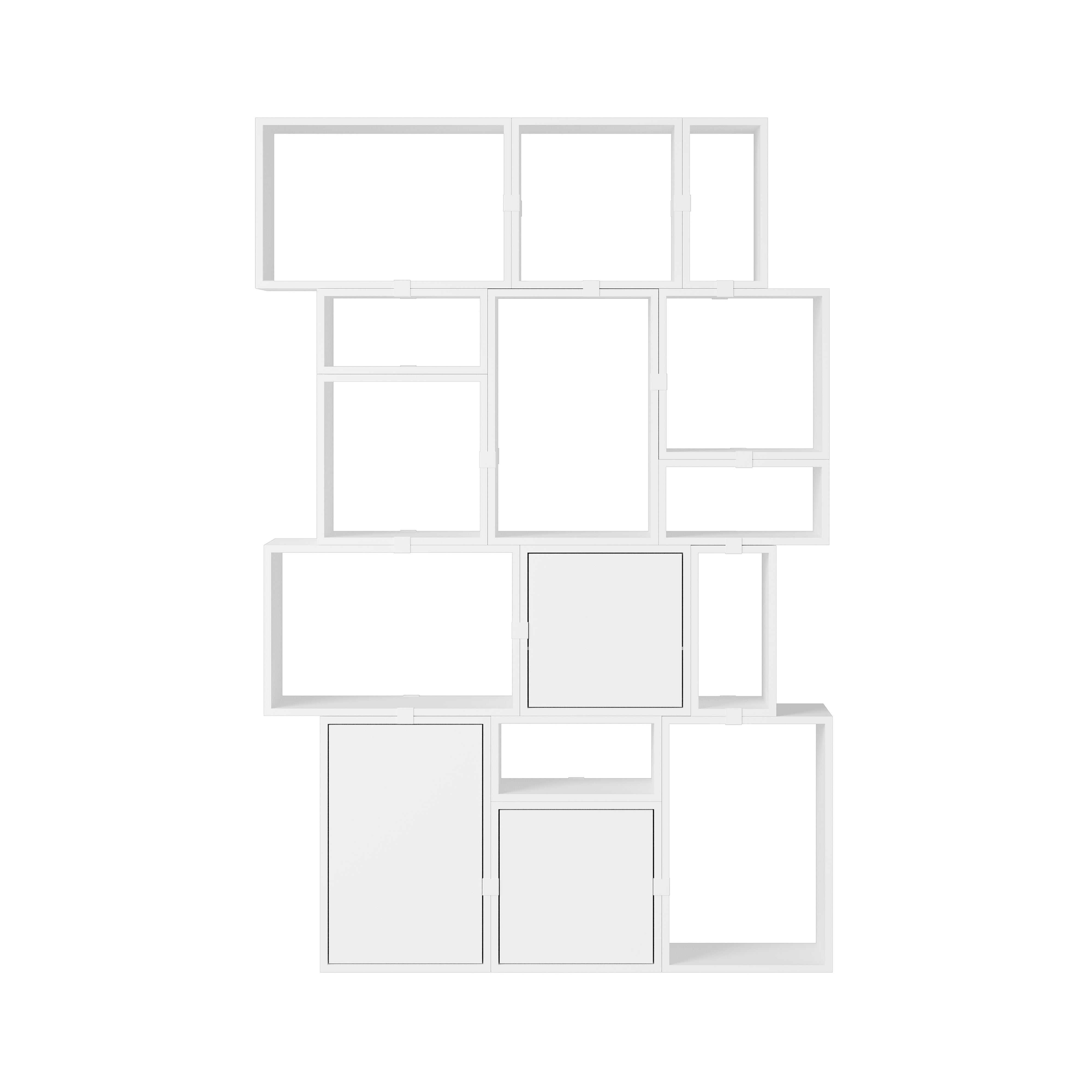 Stacked Storage System: Bookcase - Quick Ship + Configuration 2  + White