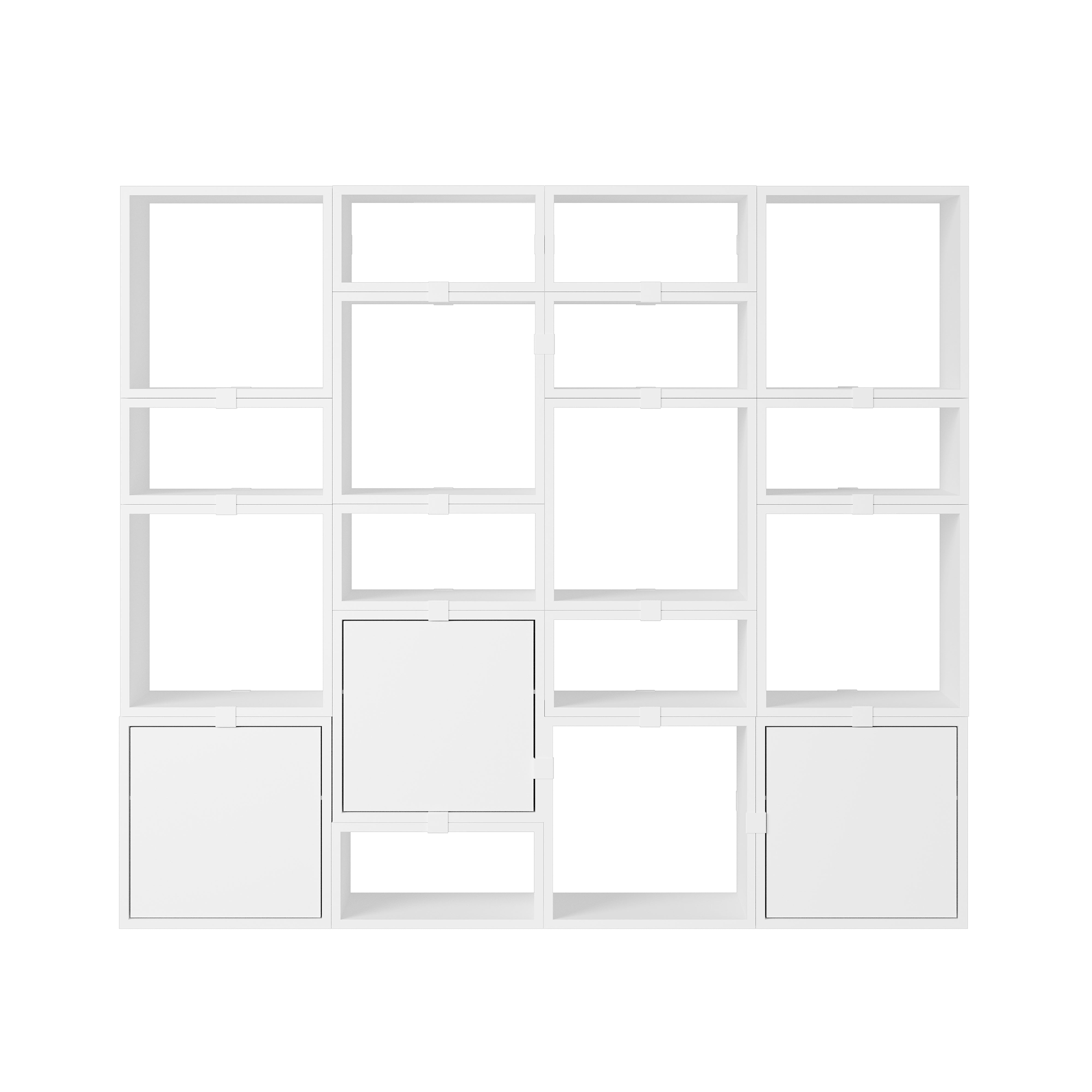 Stacked Storage System: Bookcase - Quick Ship + Configuration 4 + White