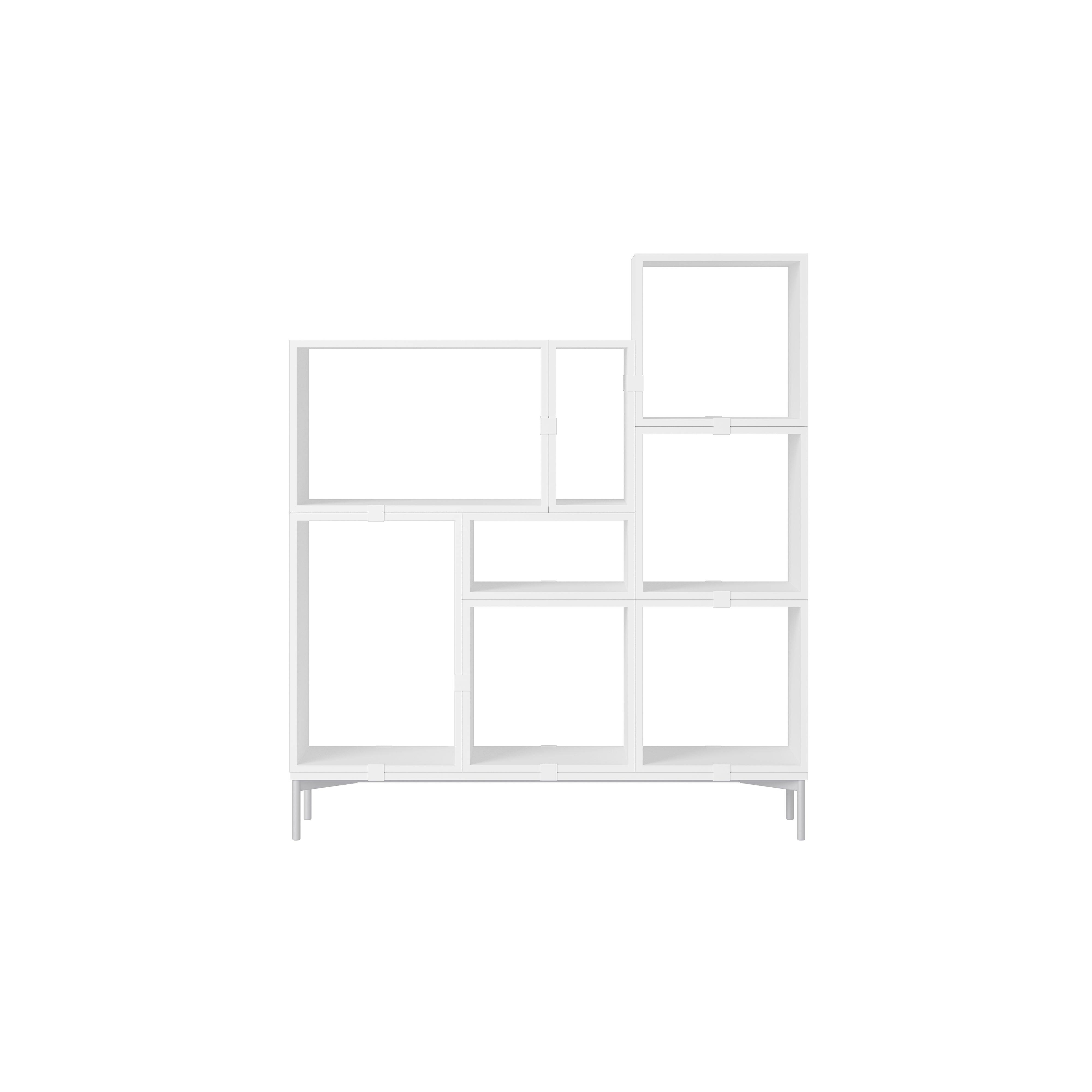 Stacked Storage System: Bookcase - Quick Ship + Configuration 5 + White