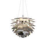 PH Artichoke Pendant: Large + Stainless Steel + White