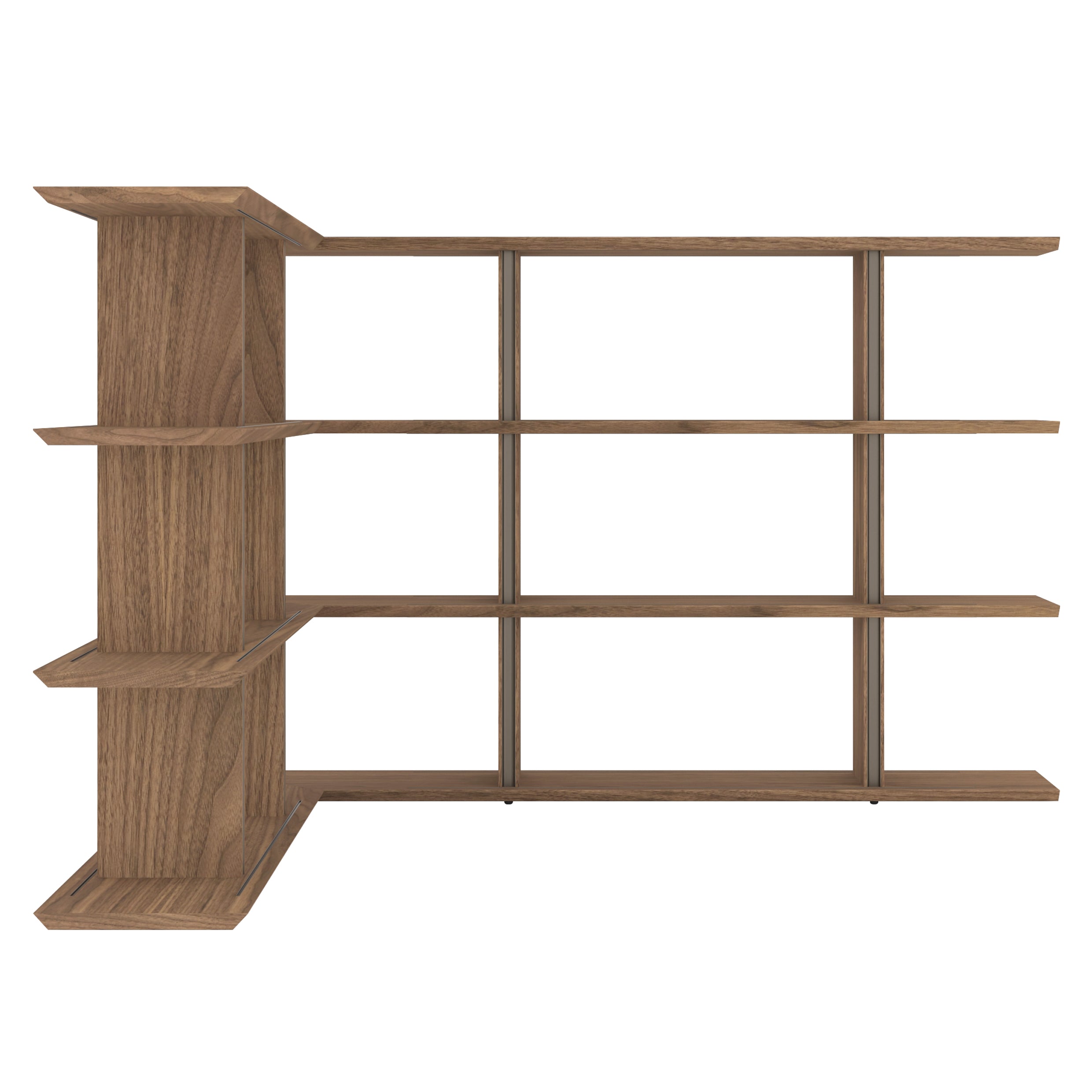 Stockholm Shelf: Composition 9 + Walnut Stained Walnut + Anodized Aluminum Bronze