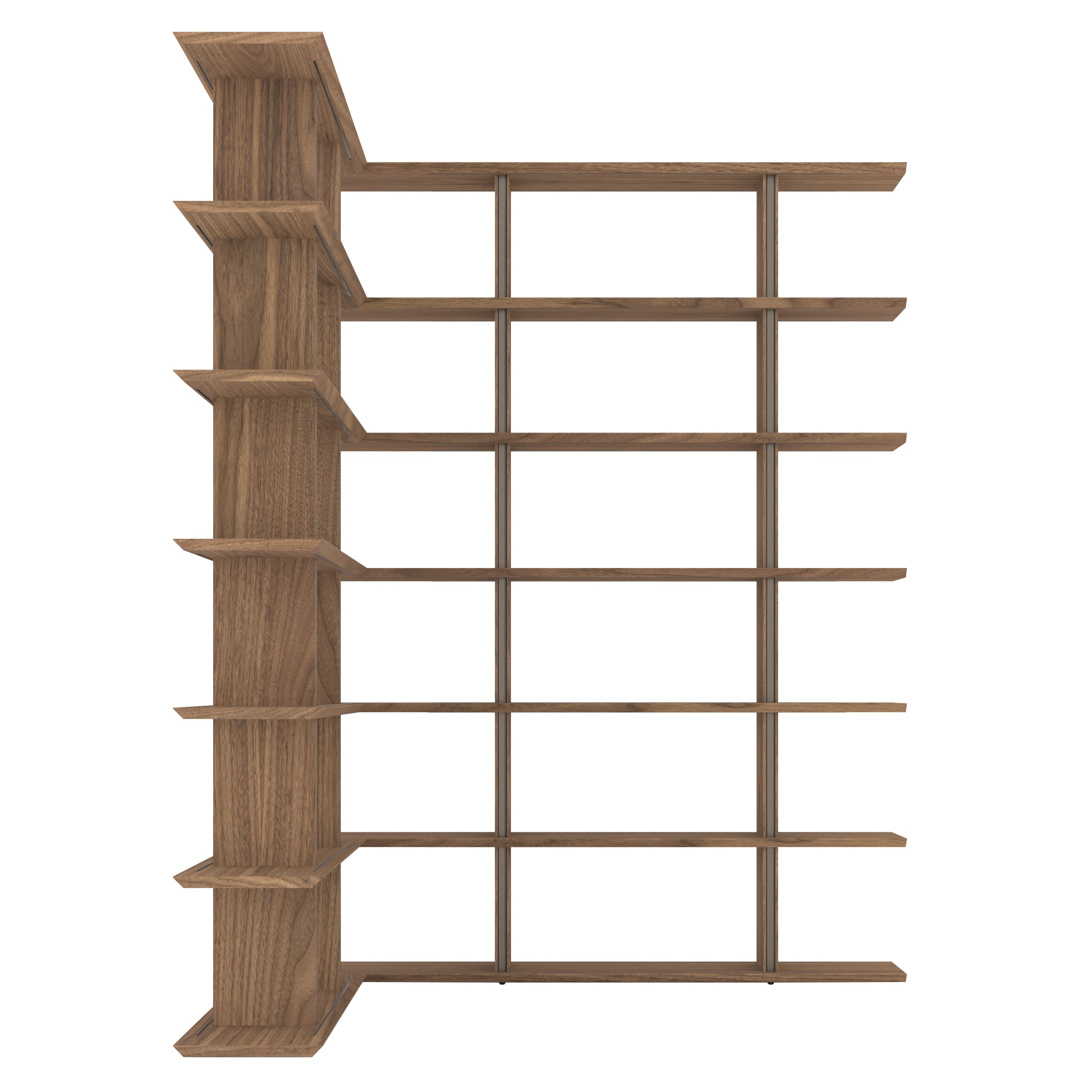 Stockholm Shelf: Composition 12 + Walnut Stained Walnut + Anodized Aluminum Bronze