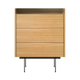 Stockholm STH012 Chest of Drawers: Composition 3 + Super-Matt Oak + Anodised Aluminum Bronze + Black