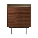 Stockholm STH012 Chest of Drawers: Composition 3 + Walnut Stained Walnut + Anodised Aluminum Bronze + Black