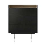 Stockholm STH012 Chest of Drawers: Composition 3 + Ebony Stained Oak + Anodised Aluminum Bronze + Black