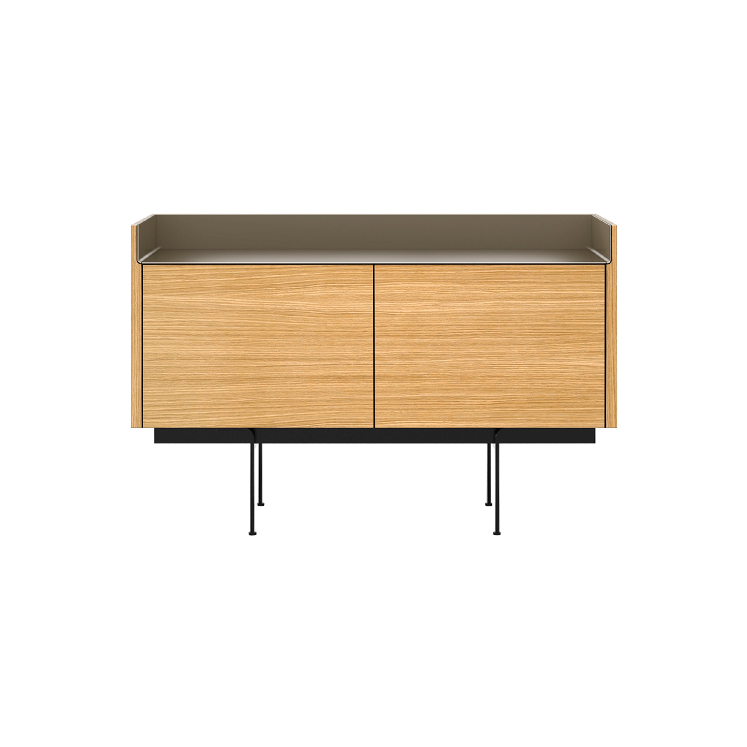 Stockholm STH201 Sideboard: Composition 3 + Super-Matt Oak + Anodized Aluminum Bronze + Black