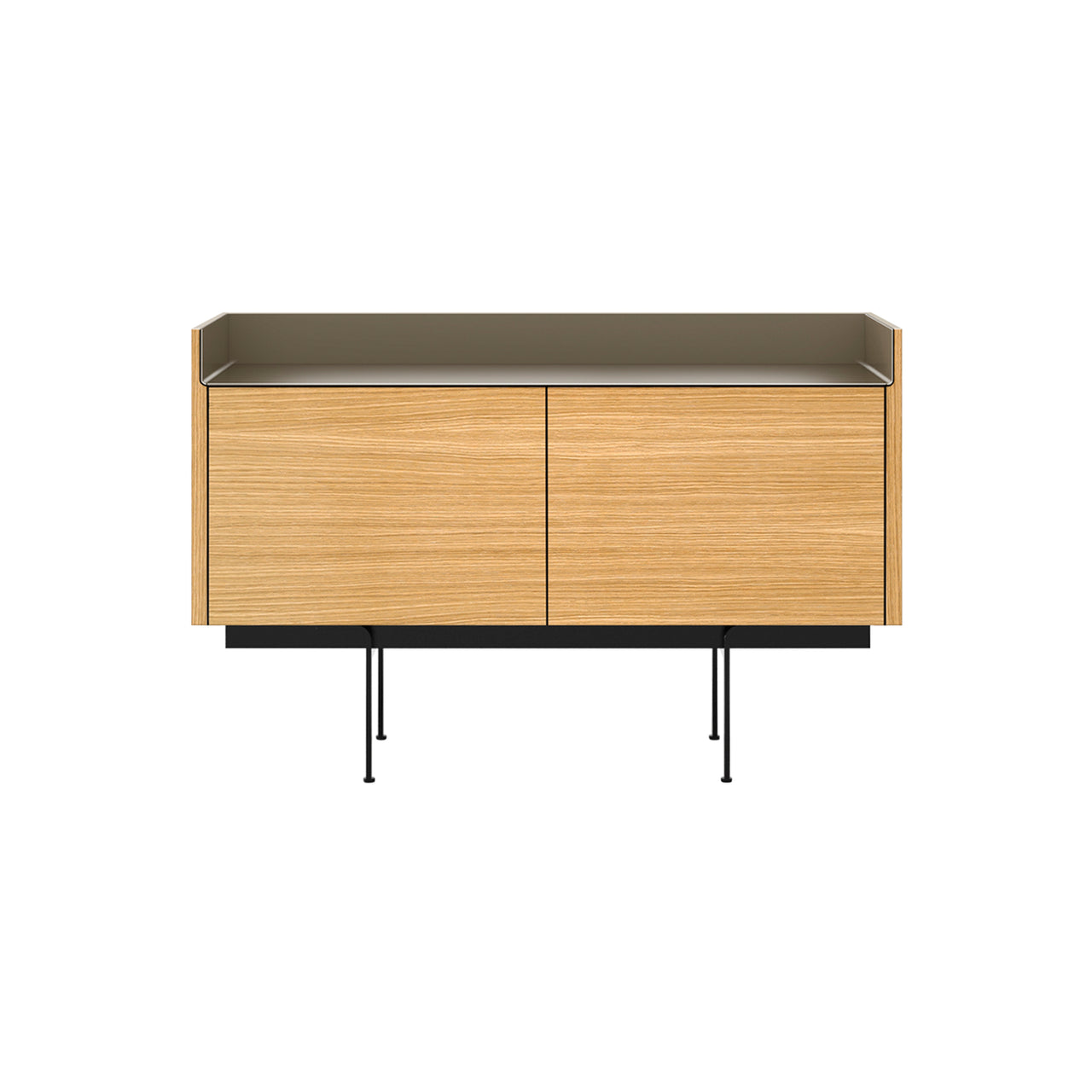 Stockholm STH201 Sideboard: Composition 3 + Super-Matt Oak + Anodized Aluminum Bronze + Black
