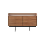 Stockholm Sideboard: STH201 + Walnut Stained Walnut + Anodized Aluminum Pale Rose + Black