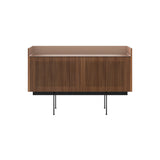Stockholm Technic Sideboard: STH203 + Walnut Stained Walnut + Anodized Aluminum Pale Rose + Black