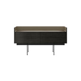 Stockholm STH251 Slim Sideboard: Composition 3 + Dark Grey Stained Oak + Anodized Aluminum Bronze + Black