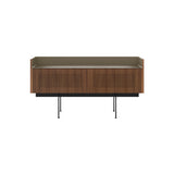 Stockholm STH253 Slim Sideboard: Composition 3 + Super-Matt Walnut + Anodized Aluminum Bronze + Black