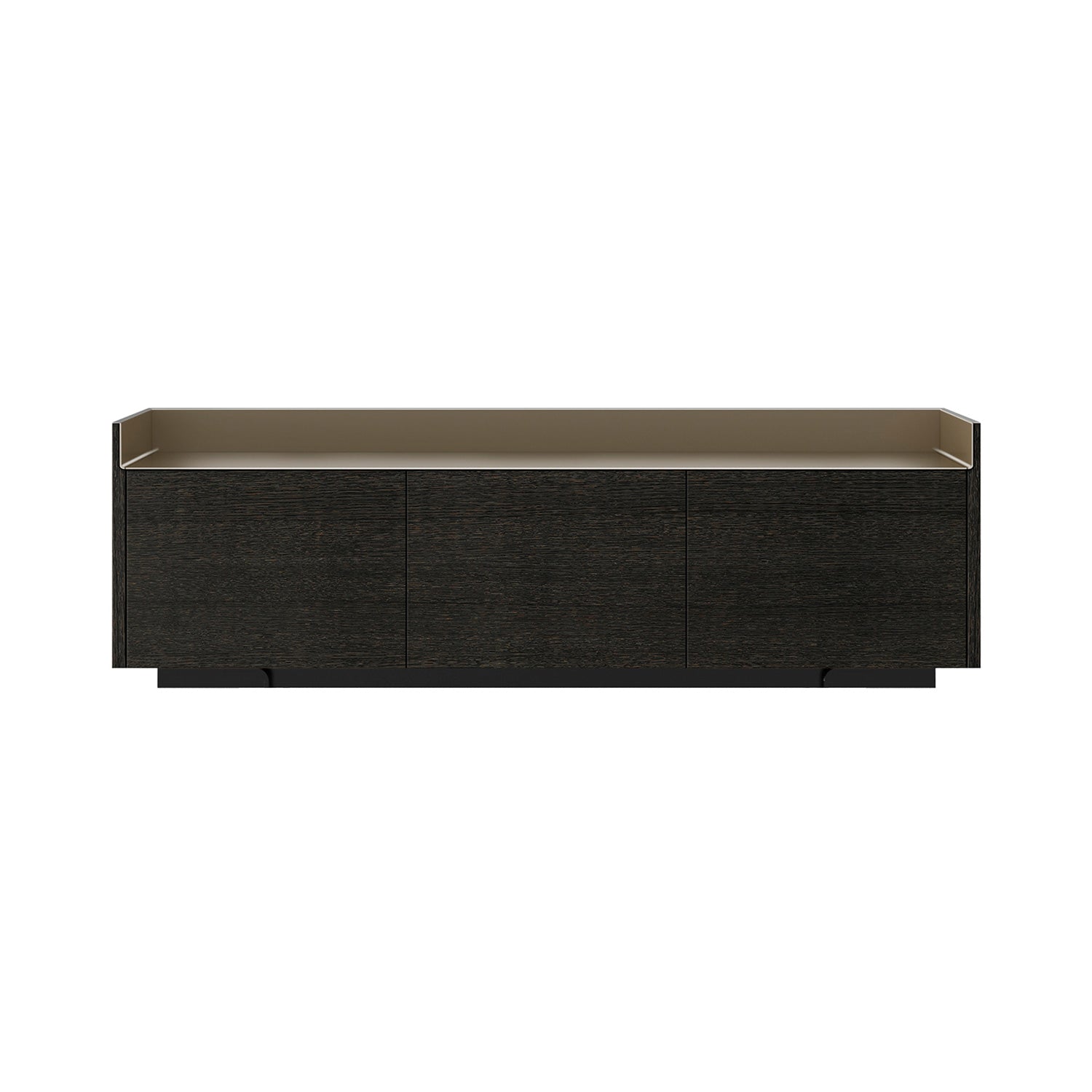 Stockholm STH301 Sideboard: Composition 1 + Dark Grey Stained Oak + Anodised Aluminum Bronze + Black