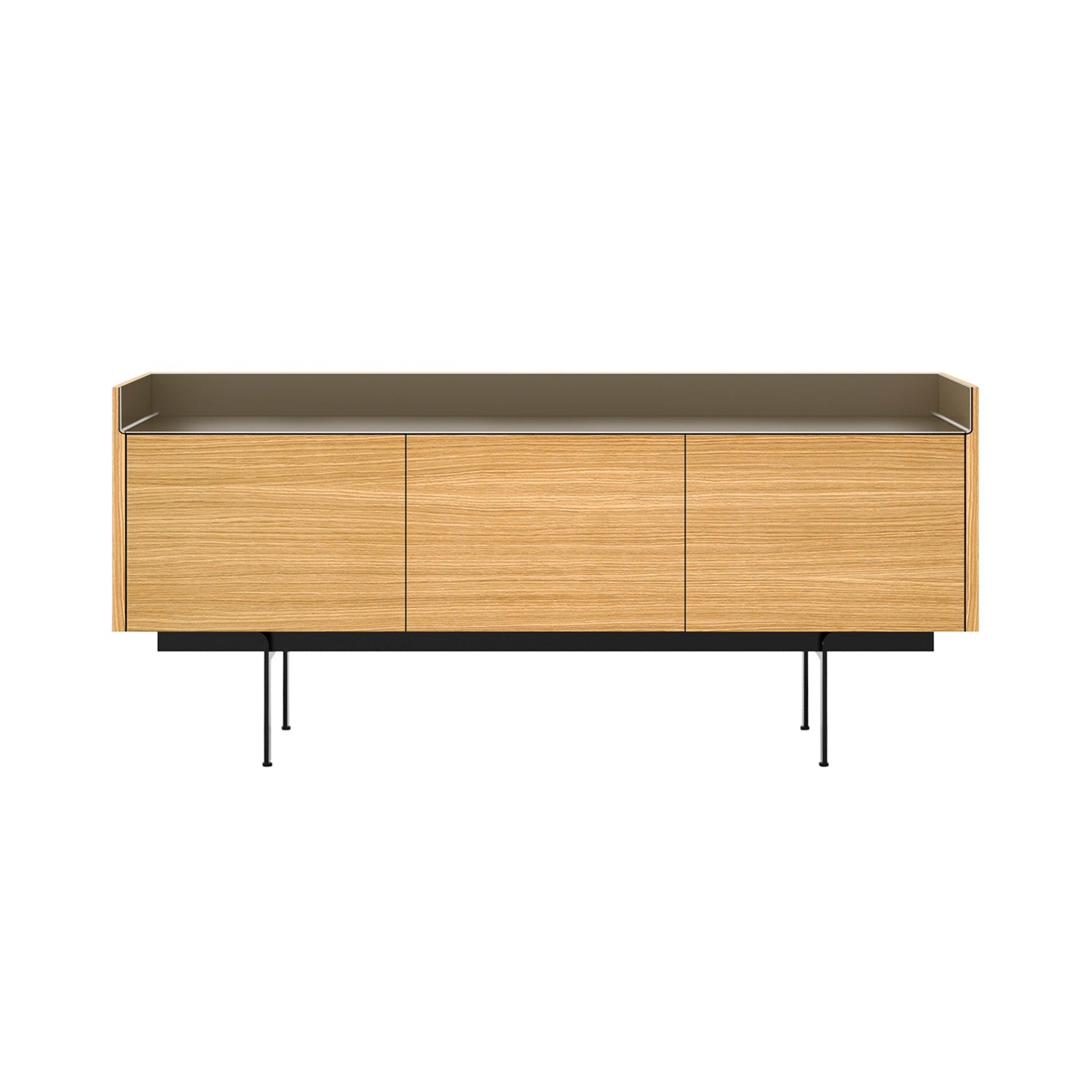 Stockholm STH301 Sideboard: Composition 3 + Super-Matt Oak + Anodized Aluminum Bronze + Black