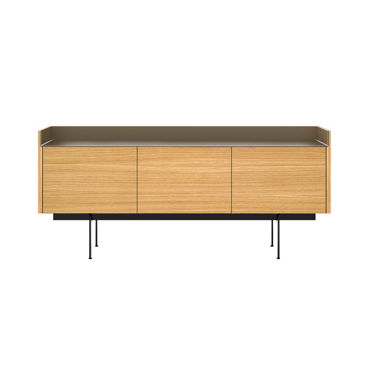 Stockholm STH301 Sideboard: Composition 3 + Super-Matt Oak + Anodized Aluminum Bronze + Black