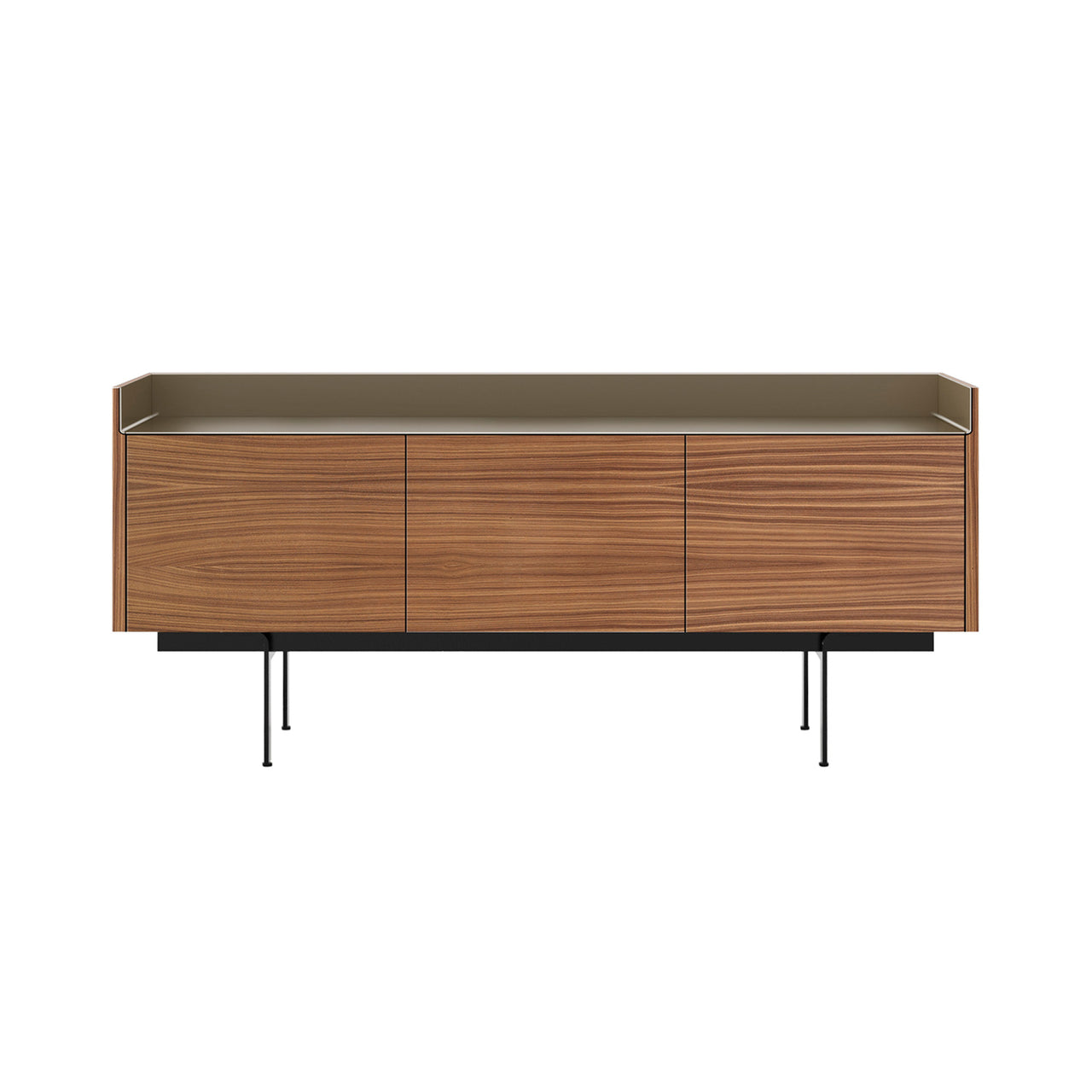 Stockholm STH301 Sideboard: Composition 3 + Super-Matt Walnut + Anodized Aluminum Bronze + Black