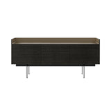 Stockholm STH302 Sideboard: Composition 3 + Dark Stained Walnut + Anodized Aluminum Bronze + Black