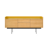 Stockholm STH302 Sideboard: Composition 3 + Super-Matt Oak + Anodized Aluminum Gold + Black