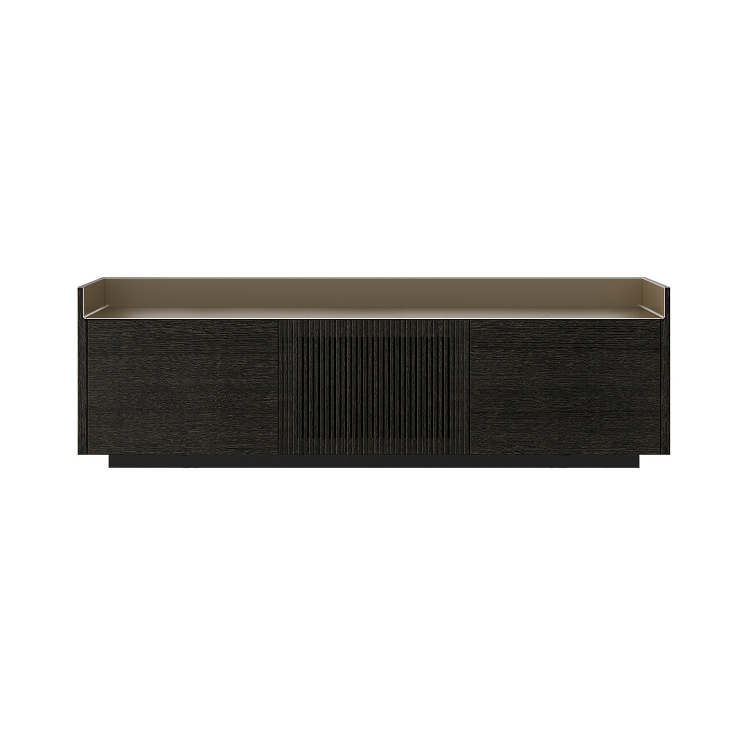 Stockholm STH303 Sideboard: Composition 1 + Dark Grey Stained Oak + Anodized Aluminum Bronze + Black