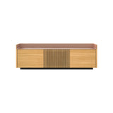 Stockholm STH303 Sideboard: Composition 1 + Super-Matt Oak + Anodized Aluminum Pale Rose + Black