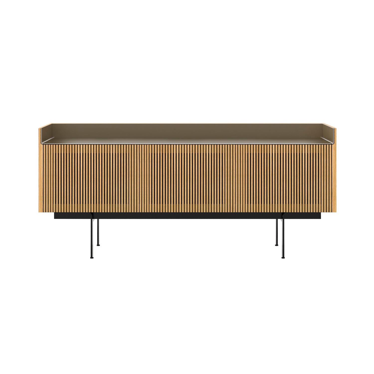 Stockholm STH304 Technic Sideboard: Composition 3+ Super-Matt Oak + Anodized Aluminum Bronze + Black