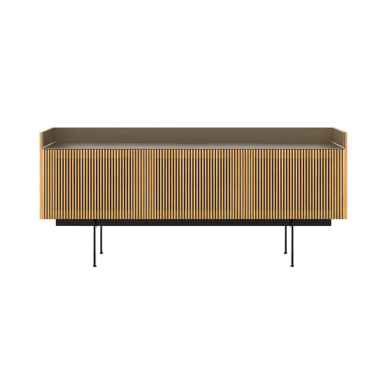 Stockholm STH304 Technic Sideboard: Composition 3+ Super-Matt Oak + Anodized Aluminum Bronze + Black