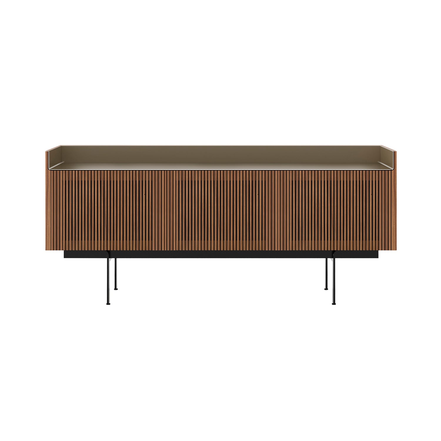 Stockholm STH304 Technic Sideboard: Composition 3 + Super-Matt Walnut + Anodized Aluminum Bronze + Black