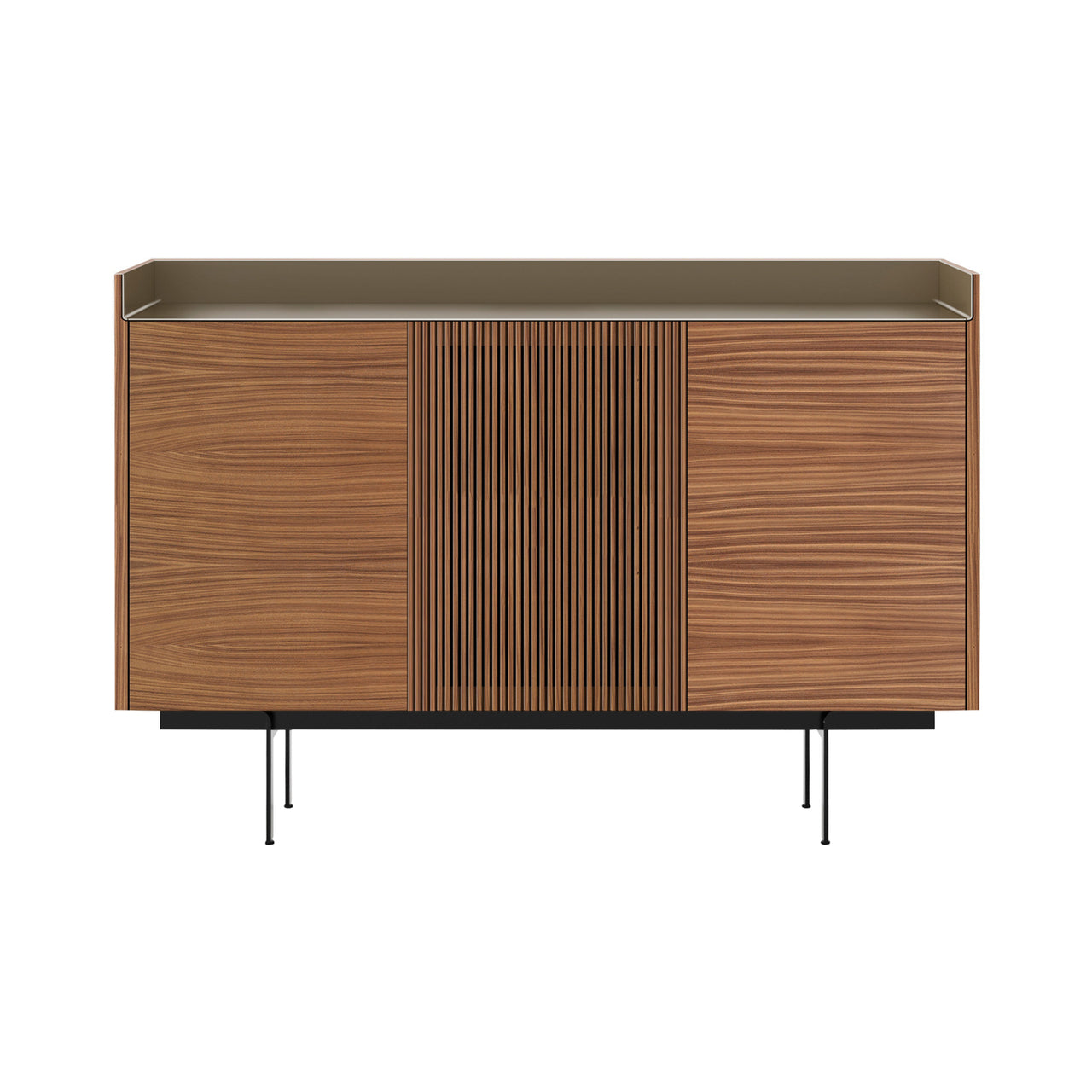 Stockholm STH334 Cupboard: Composition 3 + Super-Matt Walnut+ Anodized Aluminum Bronze + Black