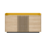 Stockholm STH334 Cupboard: Composition 1 + Whitened Oak + Anodized Aluminum Gold + Black