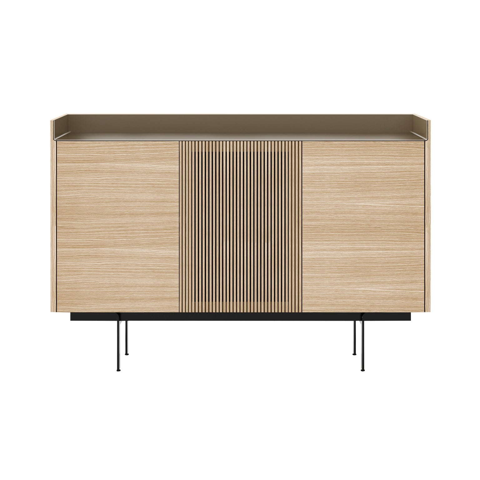 Stockholm STH334 Cupboard: Composition 3 + Whitened Oak + Anodized Aluminum Bronze + Black