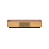 Stockholm STH353 Slim Sideboard: Composition 1 + Super-Matt Oak + Anodized Aluminum Pale Rose + Black