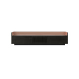 Stockholm STH353 Slim Sideboard: Composition 1 + Dark Grey Stained Oak + Anodized Aluminum Pale Rose + Black