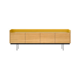 Stockholm STH401 Sideboard: Composition 3 + Super-Matt Oak + Anodized Aluminum Gold + Black