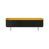 Stockholm STH401 Sideboard: Composition 3 + Ebony Stained Oak + Anodized Aluminum Gold + Black