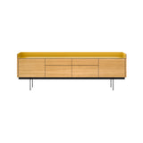 Stockholm STH402 Sideboard: Composition 3 + Super-Matt Oak + Anodized Aluminum Gold + Black