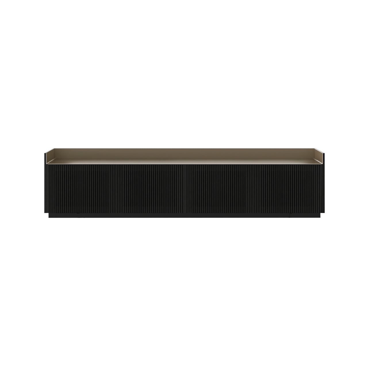 Stockholm STH404 Technic Sideboard: Composition 1 + Ebony Stained Oak + Anodized Aluminum Bronze + Black