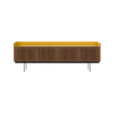 Stockholm STH404 Technic Sideboard: Composition 3 + Super-Matt Walnut + Anodized Aluminum Gold + Black