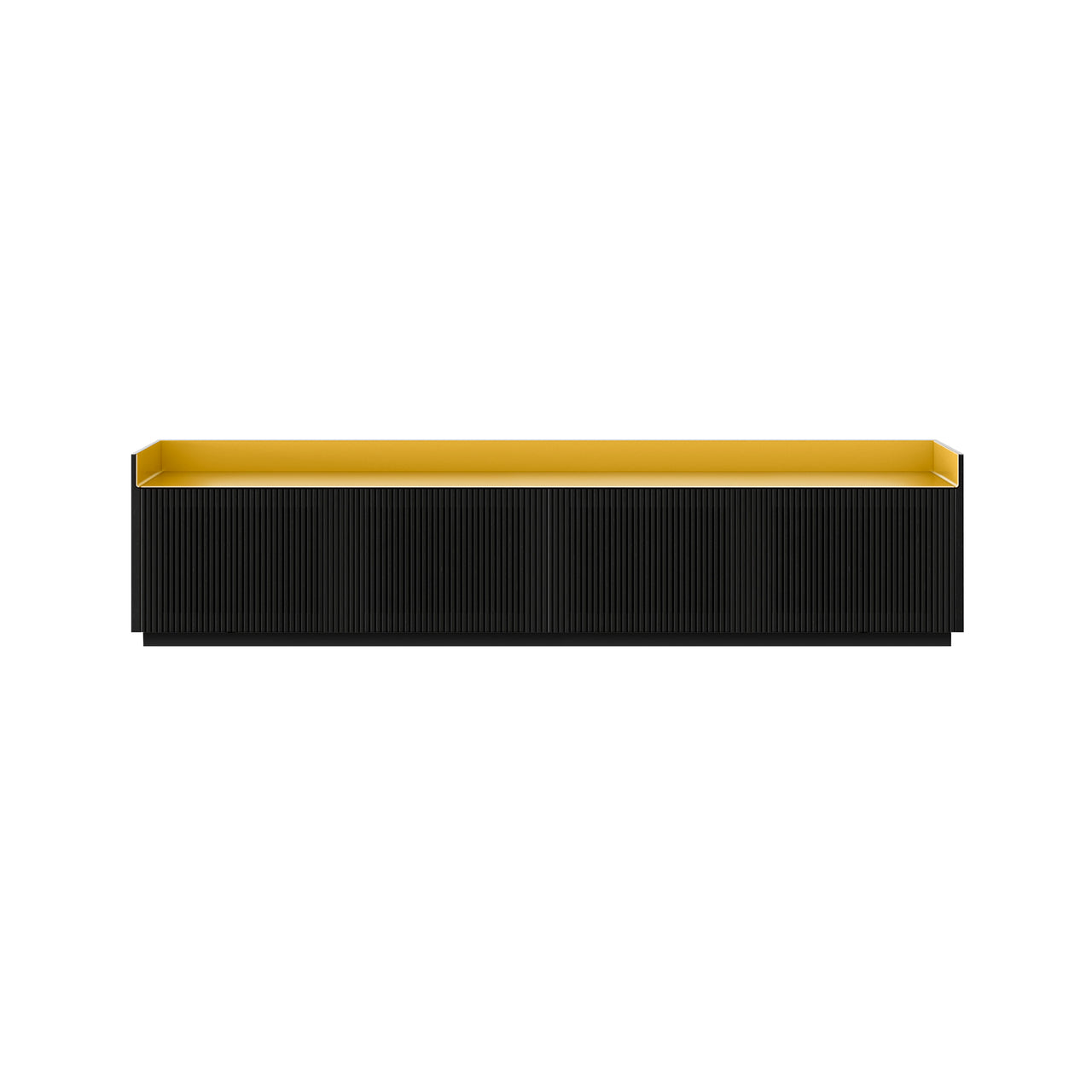 Stockholm STH404 Technic Sideboard: Composition 1 + Ebony Stained Oak + Anodized Aluminum Gold + Black