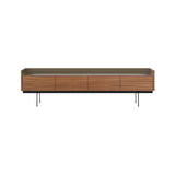 Stockholm STH451 Slim Sideboard: Composition 3 + Super-Matt Walnut + Anodized Aluminum Bronze + Black