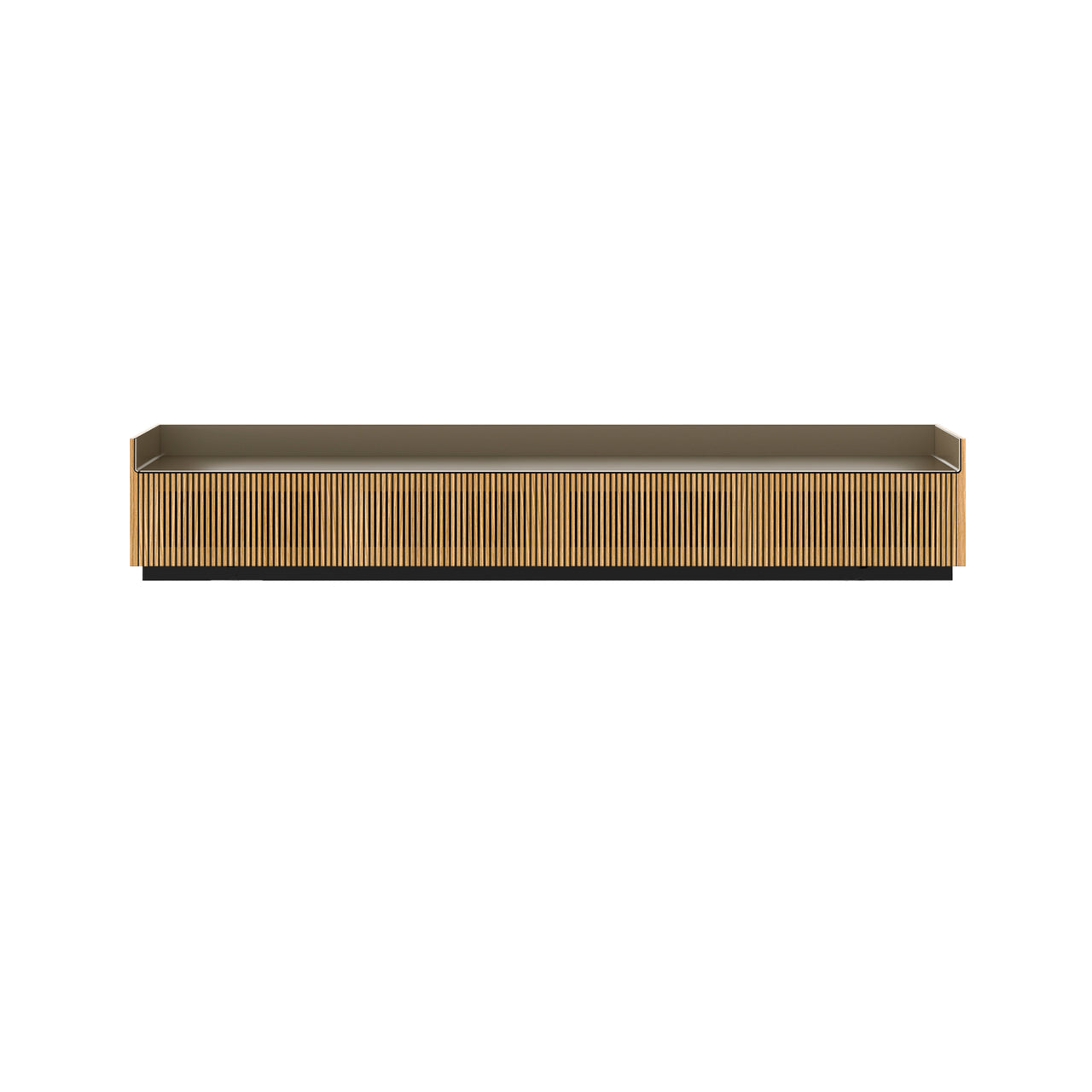 Stockholm STH454 Slim Sideboard: Composition 1 + Super-Matt Oak + Anodized Aluminum Bronze + Black