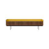 Stockholm STH454 Slim Sideboard: Composition 3 + Super-Matt Walnut + Anodized Aluminum Gold + Black